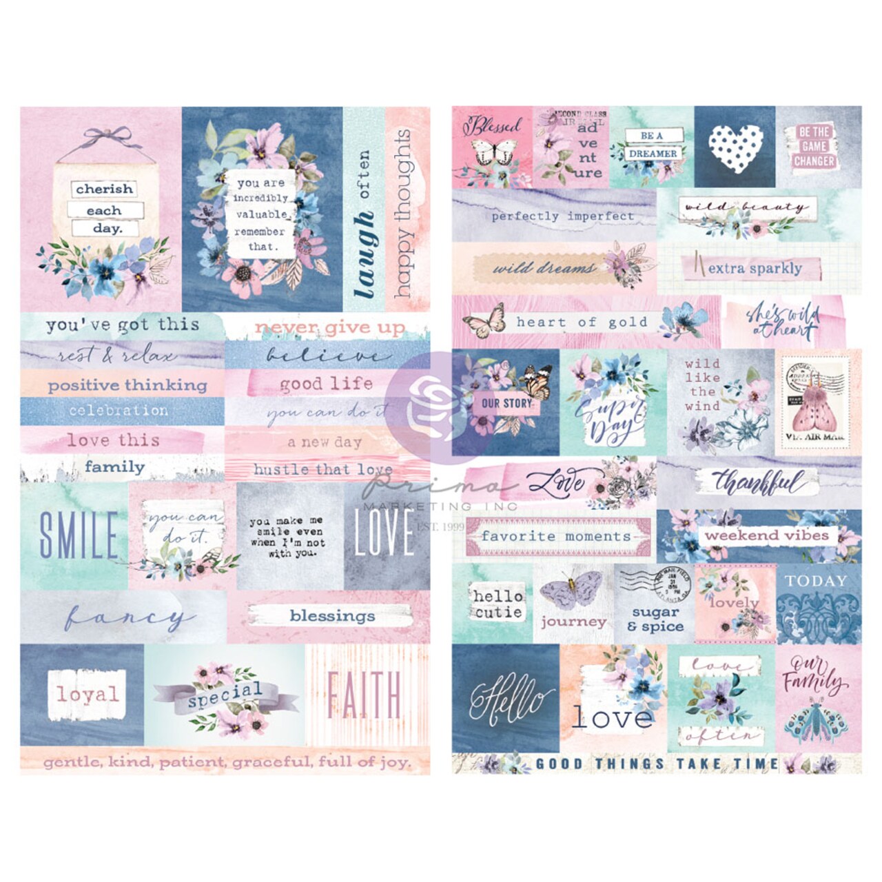 Prima Marketing Inc Watercolor Floral Collection Stickers - 2 Sheets 655350651541